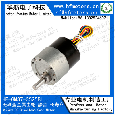 TS16949 High Torque 65RPM Gear Brushless Motor 6V 12V 24V